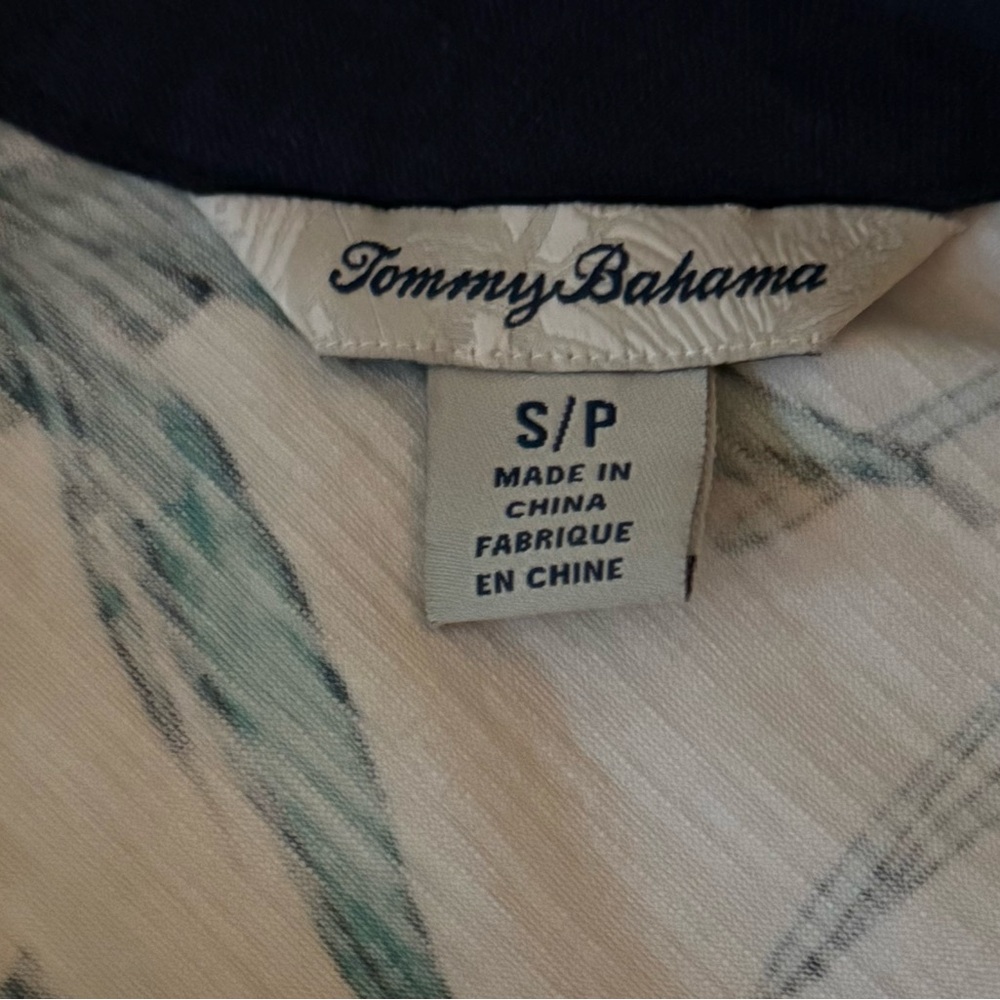 Tommy Bahama Cabana Colores Back Zip White Navy Teal Sz Small Dress MSRP $110 - Picture 7 of 7